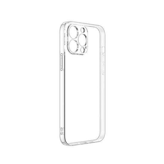 Capa de Silicone com Moldura de Câmera para Apple iPhone 12 Pro Transparente